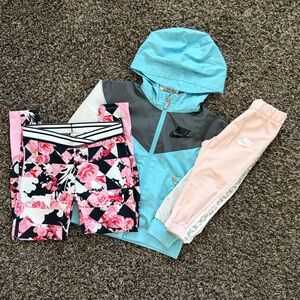 Nike Bundle of 3, Blue Hooded Jacket, Leggings & Joggers, Toddler & Girl Sizes